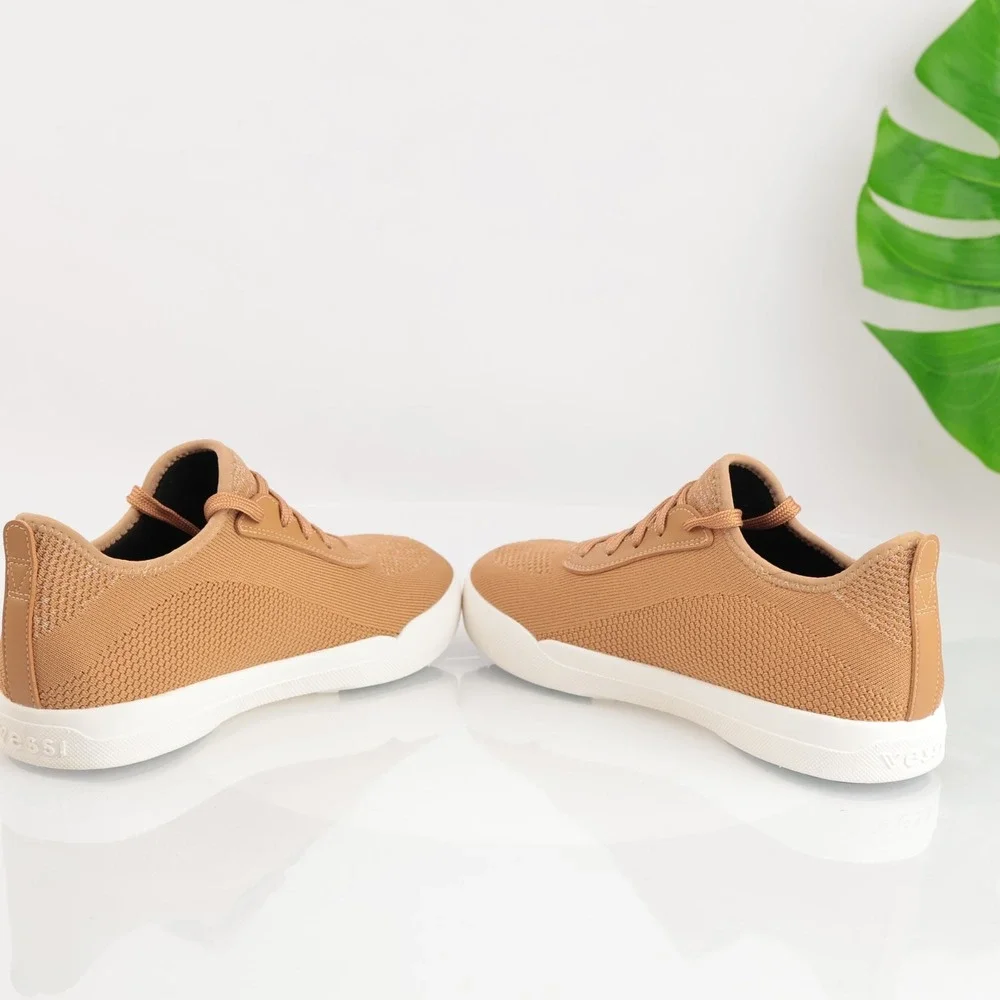 Vessi Womens Weekend Sneakers Size 9 Waterproof Oak Brown Lace Up Comfort Shoes